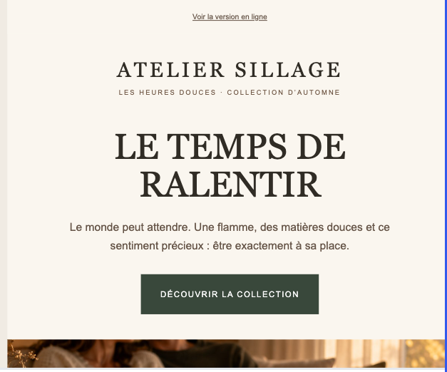 Email généré à partir du brief de la marque fictive